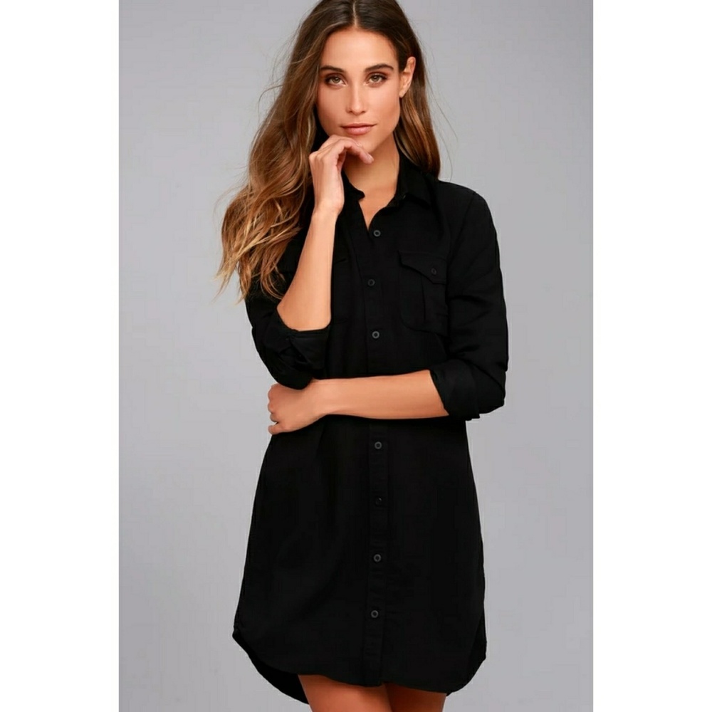H&M DIVIDED Black shirt dress.